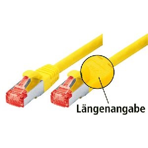 Dexlan 996547 Dexlan Patchkabel Cat. 6, S/FTP (PiMF), halogenfrei, mit Rastnasenschutz, gelb, 0,25 m