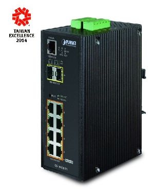 Planet IGS-10020HPT Planet Industrial Gigabit Switch IGS-10020HPT, 8 Port PoE, 2 Port SFP