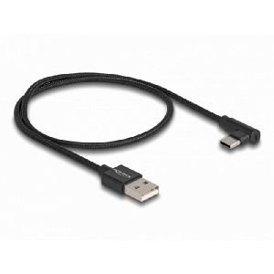Delock 80029 DeLOCK USB 2.0 Kabel, USB St. C abgewinkelt / USB St. A gerade, schwarz, 0,5 m
