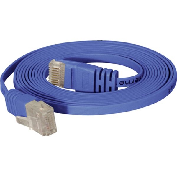 S-Conn 75717-SLB High Quality Flachband Patchkabel Cat. 6, U/UTP, blau, 7,5 m