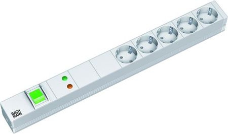 Bachmann 333403 Bachmann 19" PDU Basic, Steckdosenleiste mit Überspannungsschutz + Netz- und Frequenzfilter , 5-fach Schutzkontaktsteckdose