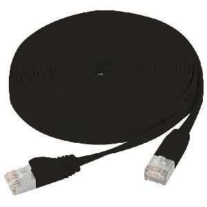 Exertis Connect 845217 Flachband Patchkabel Cat. 6, U/FTP, mit Rastnasenschutz, schwarz, 20,0 m