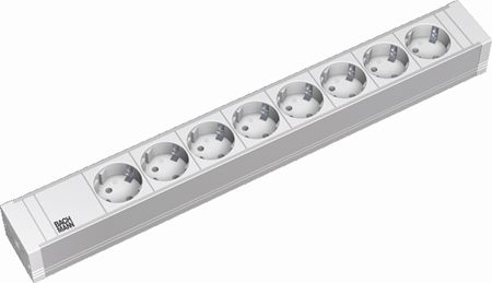 Bachmann 333601 Bachmann 19" PDU PVC Steckdosenleiste, 8-fach Schutzkontaktsteckdose