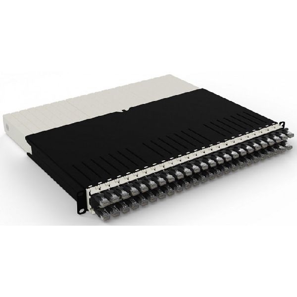Patchbox PONEX8STPBK patchbox.one/8RU/STP (0,8 m) mit 24 Kassetten, Patchkabel Cat. 6a, U/FTP, PoE, Kabel schwarz