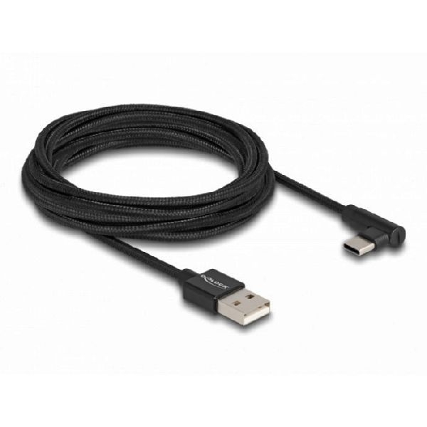 Delock 80033 DeLOCK USB 2.0 Kabel, USB St. C abgewinkelt / USB St. A gerade, schwarz, 3,0 m