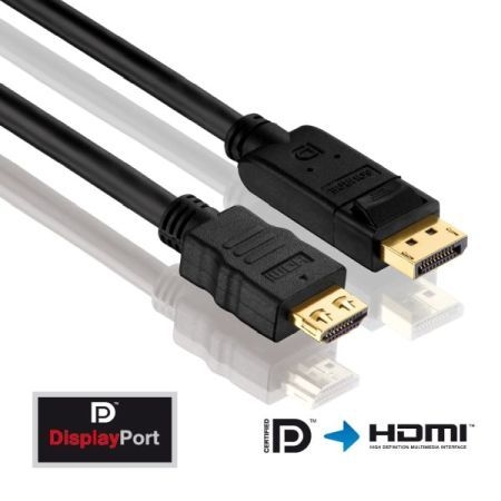 PureLink PI5100-100 PureLink PureInstall High Speed Displayport 1.2 zu HDMI 1.4 Adapterkabel, 2K, DisplayPort St./ HDMI St. A, 10,0 m