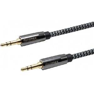 Dacomex 641786 Dacomex Audiokabel, 3,5 mm Stereo Klinkenst. / St., Recycling-Material, schwarz/grau, 2,0 m