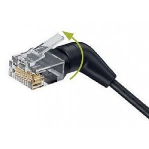 Exertis Connect 641454 Exertis Connect Patchkabel Cat.6A, 360° winkelbar, U/FTP, schwarz, 3,0 m