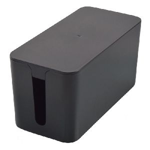 Exertis Connect 573426 Kabelbox klein für Steckdosenleisten, schwarz, 240 x 120 x 130 mm