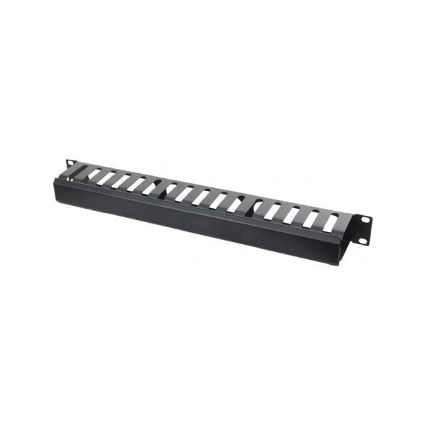 Dexlan 754534 Dexlan 19" Kabelrangierfrontplatte, 1HE, schwarz