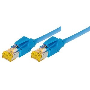 Tecline 70705B Tecline Patchkabel Cat. 6A (ISO/IEC), S/FTP (PiMF), halogenfrei, mit Rastnasenschutz, blau, 5,0 m