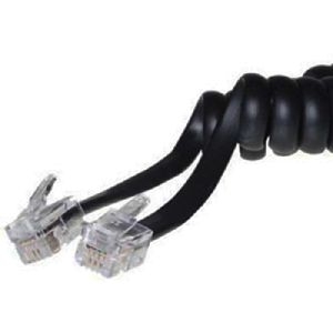 S-Conn 41002509 S-Conn Hörerspiralkabel lang, schwarz, Länge ausgezogen ca. 3,0 m