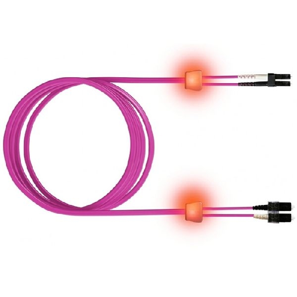 EasyLan LSD42100020 EasyLan LWL Duplex LED-Patchkabel OM4, 50/125 µm, LC/SC, erikaviolett, 2,0 m
