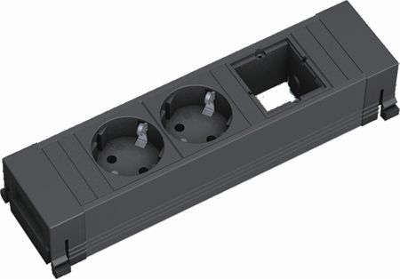 Bachmann 916060 Bachmann POWER FRAME Facility System Steckdoseneinheit 3-fach, Kunststoff, 1 x Custom Modul + 2 x Schutzkontaktsteckdose
