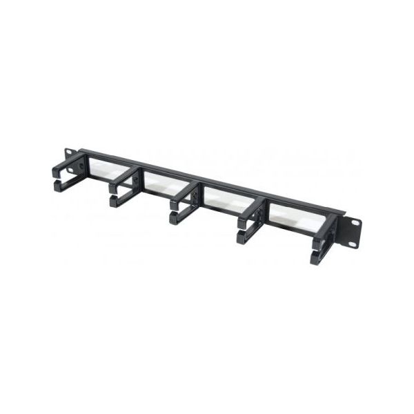 Dexlan 754533 Dexlan 19" Rangierfrontplatte, 5 x 60mm, 1HE, RAL 9005 schwarz/silber