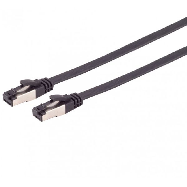 Flexline FL08-43005 Flexline Flachband Patchkabel Cat. 8.1, U/FTP, TPE, halogenfrei, schwarz, 0,25 m