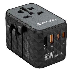 Verbatim 32120 Verbatim GaN III-Universal-Reiseadapter UTA-05, 65 W