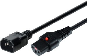 IEC Lock NZ/KSG/KLG/140/300/SW/PB Kaltgeräte-Verlängerungskabel IEC LOCK 10 A, mit Verriegelung, 3,0 m, schwarz