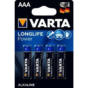 Varta 4903121414 VARTA Batterie Alkaline, Longlife Power, Micro, AAA, LR03, 1.5V, Retail Blister (4-er Pack)