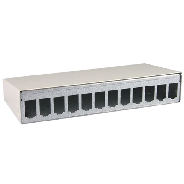 MetzConnect 130861-1202-E Metz Connect E-DATmodul 12er AP-Gehäuse RW, RAL9010, unbestückt