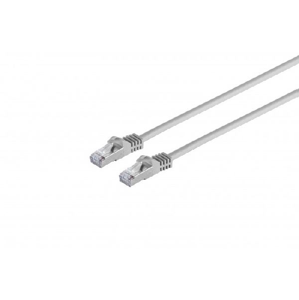 S-Conn 75511-0.25 Patchkabel Cat. 6A Class EA mit Cat. 7 Rohkabel, S/FTP (PiMF), halogenfrei, mit Rastnasenschutz, grau, 0,25 m