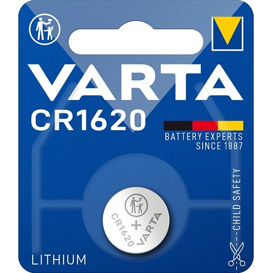 Varta 6620101401 VARTA Batterie Lithium, Knopfzelle, CR1620, 3V, Retail Blister VE: 1 Stück