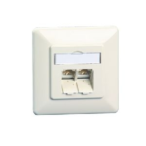 MetzConnect 130C381002-I Metz Connect Datendose E-DAT C6A, Cat.6A (ISO), 2-fach, Unterputz, reinweiß RAL 9010