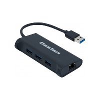 Dexlan 310723 Dexlan USB 3.0 Gigabit Netzwerk Adapter mit 3 Port USB 3