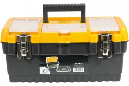 Exertis Connect 818101 Werkzeugkoffer aus Kunststoff mit Metallschlössern, ca. 413 x 212 x 186 mm
