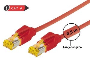 Tecline 722015R Tecline Patchkabel Cat. 6A (ISO/IEC), S/FTP, halogenfrei, mit Rastnasenschutz, rot, 1,5 m