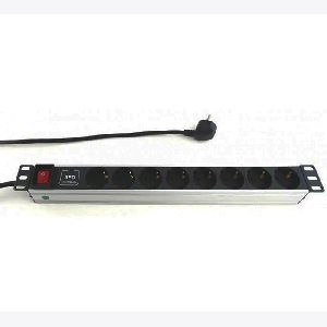 Silence Rack 90LNSDL198SSSP Silence Rack 19" Steckdosenleiste 8-fach, Überspannungsschutz, mit Schalter, Anschlussleitung 2,0 m, schwarz / silber