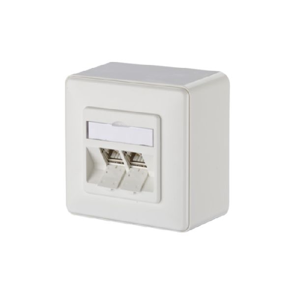 MetzConnect 130B12D20002-E Metz Connect Datendose C6Amodul, Cat.6A (ISO), 270°, 2-fach, Aurputz, reinweiß RAL 9010