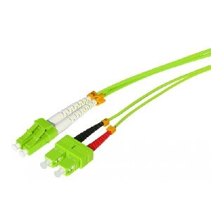 Tecline 796LS00 Tecline LWL Patchkabel HD, 50/125 µm, Multimode, OM5-Faser, LC Duplex Stecker / SC Duplex Stecker, limettengrün, 0,5 m