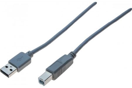 Exertis Connect 532514 USB 2.0 High Speed Kabel, USB St. A/ USB St. B, anthrazit, 5,0 m