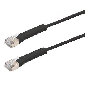 Exertis Connect 854013 RJ45 Patchkabel, Cat. 6A, F/FTP, abwinkelbar, halogenfrei, schwarz, 1,0 m