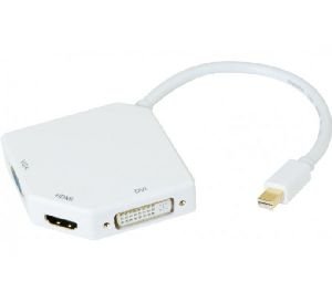 Exertis Connect 127374 Mini DisplayPort 1.2 zu DVI-I/HDMI/VGA Adapter, DP St. / DVI/VGA/HDMI Bu.