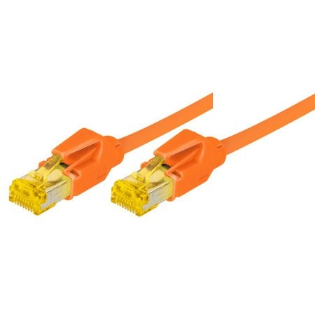 Tecline 722015A Tecline Patchkabel Cat. 6A (ISO/IEC), S/FTP, halogenfrei, mit Rastnasenschutz, orange, 1,5 m
