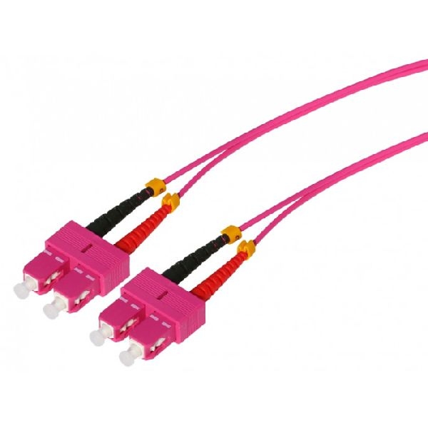 Tecline 798SS02 Tecline LWL Patchkabel HD, 50/125 µm, Multimode, OM4-Faser, SC Duplex Stecker/Stecker, erikaviolett, 2,0 m