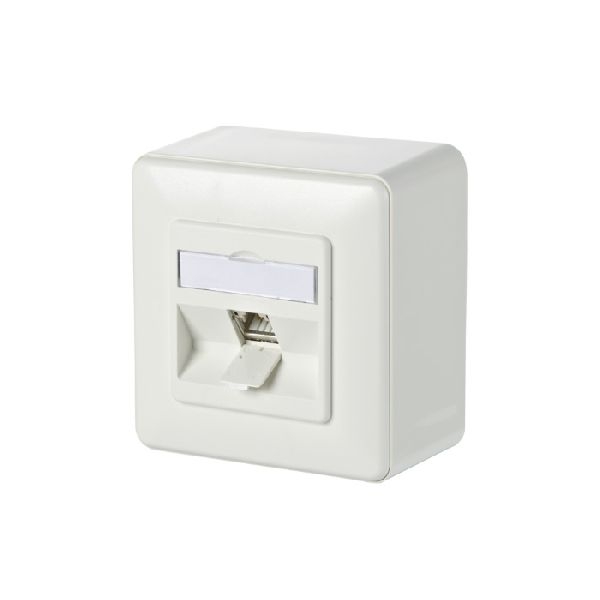 MetzConnect 130B11D10002-E Metz Connect Datendose C6Amodul, Cat.6A (ISO), 180°, 1-fach, Aufputz, reinweiß RAL 9010