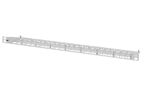 MetzConnect 130925-GRKE Metz Connect Modulträger für 24 E-DAT Keystone Anschlussbuchsen, 19 Zoll, 0,5 HE grau