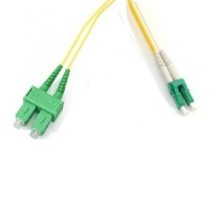 Ekivalan COZ008DALA 10,00 Ekivalan LWL Patchkabel 9/125 µm, Single-Mode OS2-Faser, SC APC 8° Duplex-Stecker / LC APC 8° Duplex-Stecker, gelb, 10,0 m A