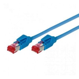 Tecline 73601B Patchkabel S/FTP, PiMF, CAT.6A EIA/TIA, Class EA, blau,