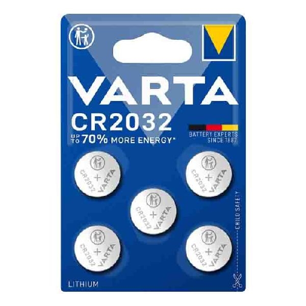 Varta 6032101415 VARTA Batterie Lithium, Knopfzelle, CR2032, 3V, Retail Blister VE: 5 Stück