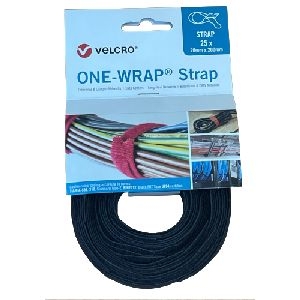 Velcro VEL-OW64502 ONE-WRAP(r) Klett-Kabelbinder der Marke VELCRO(r), 20 mm x 200 mm, 25 Stück, flammhemmend, schwarz