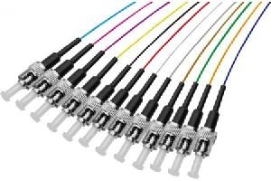 Exertis Connect 392256 LWL Faserpigtails, farbig, 12 x Stecker, OS2 Mono-Mode, ST/UPC, 2,0 m