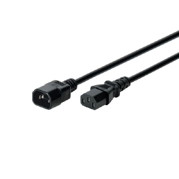 Tecline 35101 Kaltgeräte-Verlängerungskabel, Kaltgerätestecker C14 auf Kaltgerätekupplung C13, 0,90 m, schwarz