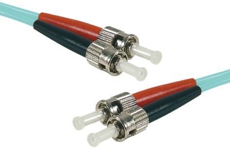 Exertis Connect 392773 LWL Patchkabel HD, 50/125 µm, OM3-Faser, 2x ST Stecker/2x ST Stecker, aqua, 3,0 m UPC