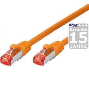 Dexlan 996629 Dexlan Patchkabel Cat. 6, S/FTP (PiMF), halogenfrei, mit Rastnasenschutz, orange, 20,0 m
