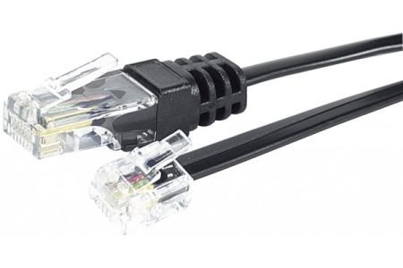 Exertis Connect 285010 Telefonkabel, Belegung: 2/7 – 3/4 – 4/5 – 5/8, schwarz, 5,0 m