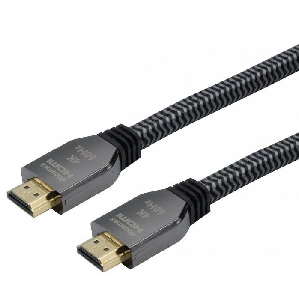 Dacomex 641847 Dacomex HDMI 2.0 High Speed Kabel, 4K, 4:4:4, HDMI St. A / HDMI St. A, 1,0 m, schwarz/grau